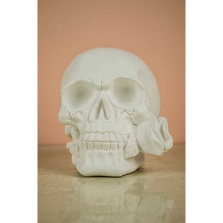 Calavera con rosa en la boca. escayola. Los mejores productos en L'aura Bella tu tienda online