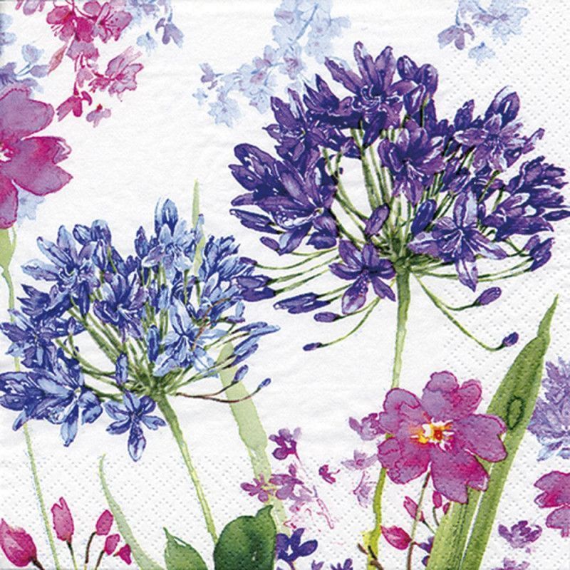 Servilleta para decoupage: Agapantos. 33x33 cm. Los mejores productos en L'aura Bella tu tienda online