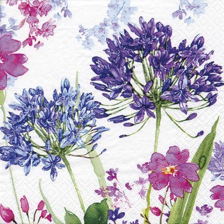 Servilleta para decoupage: Agapantos. 33x33 cm. Los mejores productos en L'aura Bella tu tienda online