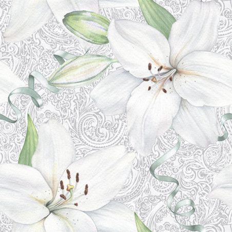 Servilleta para decoupage: White Lily. 33x33 cm. Los mejores productos en L'aura Bella tu tienda online