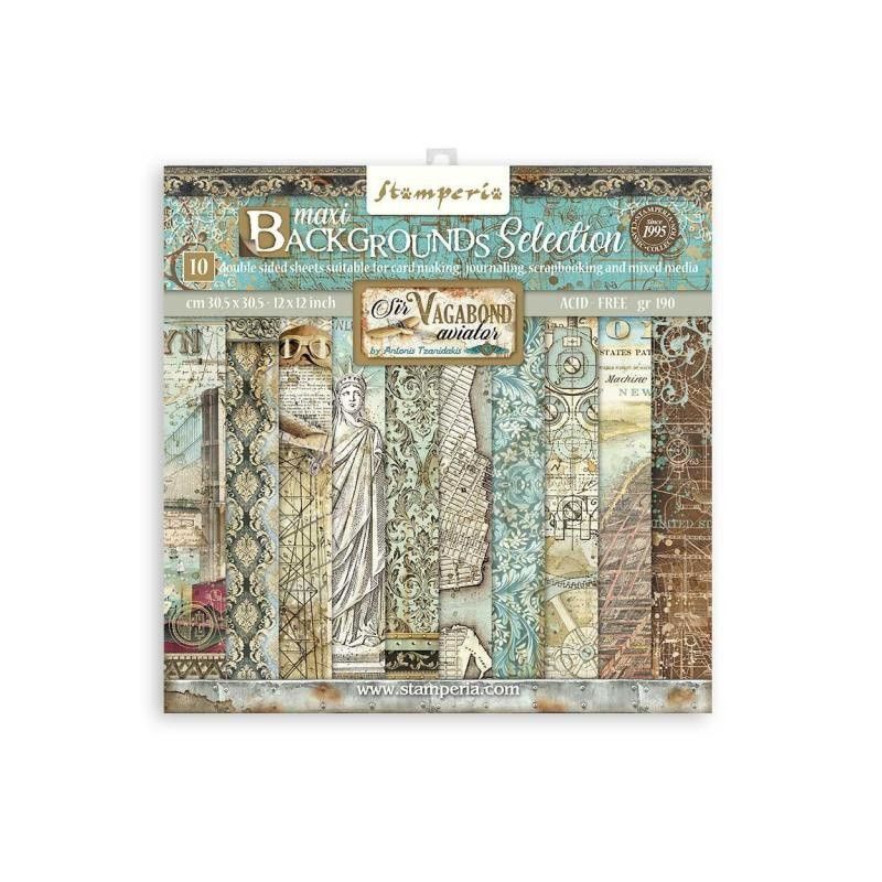 Vagabond Aviator colección papel scrapbooking Stamperia. SBBL112. Los mejores productos en L'aura Bella tu tienda online