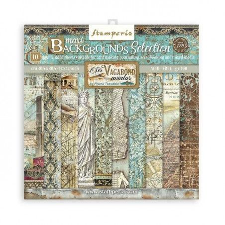 Vagabond Aviator colección papel scrapbooking Stamperia. SBBL112. Los mejores productos en L'aura Bella tu tienda online