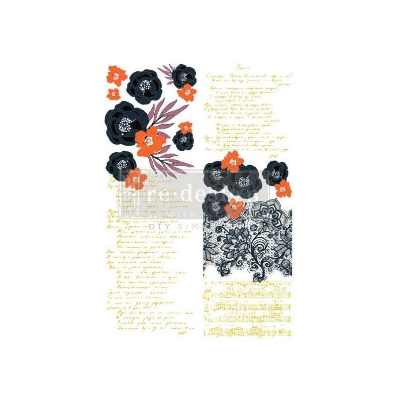 REDESIGN DECOR TRANSFERS® Fleur Noir 655051. Los mejores productos de Redesign en L'aura Bella tu tienda online