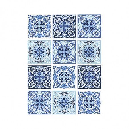 Hidraulico, baldosas azul. Cadence PA721. El mejor papel de arroz en L'aura Bella tu tienda online