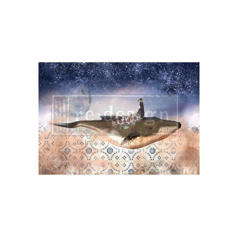 Whale in Cosmos. A1 Decoupage Fiber Paper Redesign 660918. Los mejores productos en L'aura Bella tu tienda online