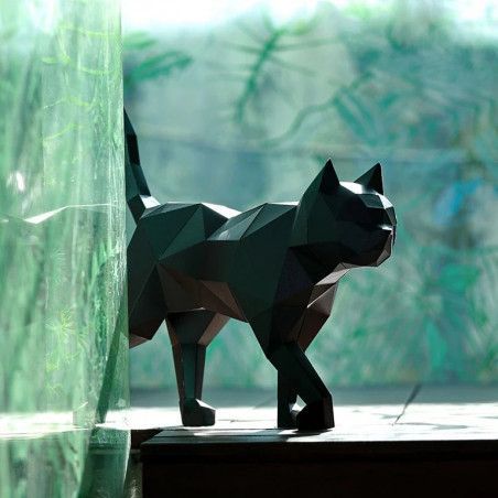Gato negro. Paper Art Model 3D. Kit DIY Papercraft World. CATTBL. Los mejores productos en L'aura Bella tu tienda online