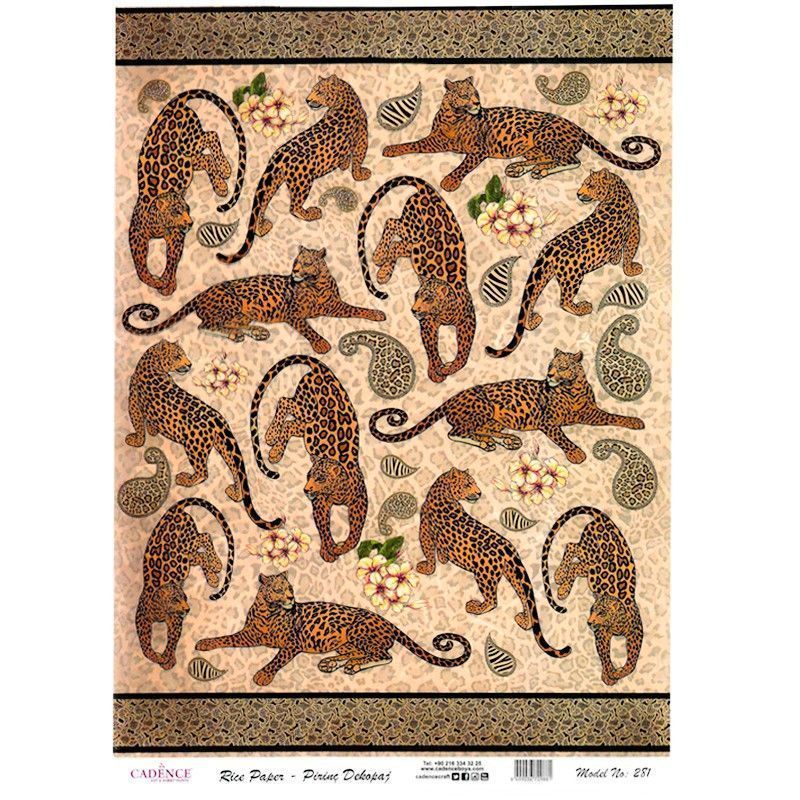 Papel de arroz Leopardos, Cadence PA281. Los mejores productos en L'aura Bella tu tienda online