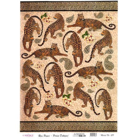 Papel de arroz Leopardos, Cadence PA281. Los mejores productos en L'aura Bella tu tienda online