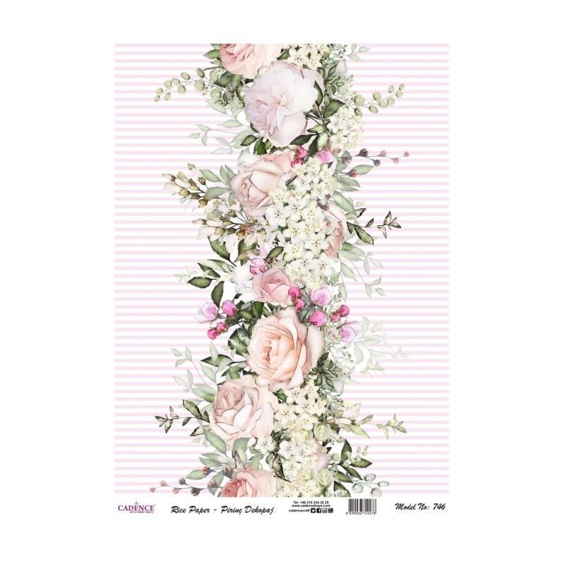 Papel de arroz Collage de 
 flores, Cadence PA746. Los mejores productos en L'aura Bella tu tienda online