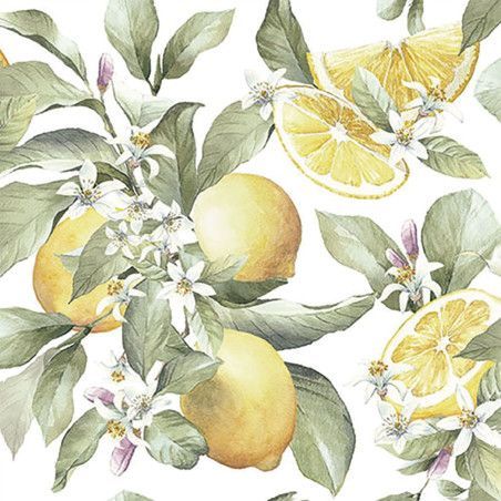 Servilleta para decoupage:  Limones. 33x33 cm. Los mejores productos en L'aura Bella tu tienda online