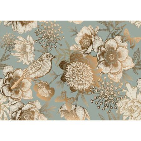 Foil Bird. Papel Decoupage Mint by Michelle. A3. Los mejores productos en L'aura Bella, tu tienda online