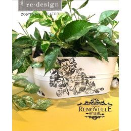 Linear Floral. Sello acrilico DÉCOR STAMPS®. REDESIGN 649159. Los mejores productos en L'aura Bella tu tienda online