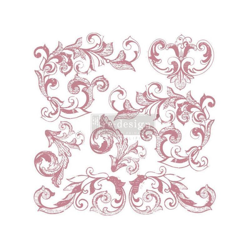 Elegant Scrolls. Sello acrilico DÉCOR STAMPS®. REDESIGN 649906. Los mejores productos en L'aura Bella tu tienda online