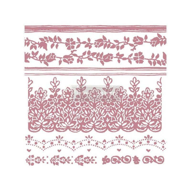 Floral Borders. Sello acrilico DÉCOR STAMPS®. REDESIGN 650681. Los mejores productos en L'aura Bella tu tienda online