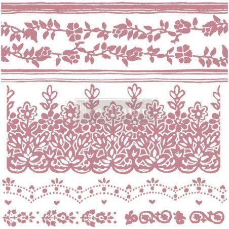 Floral Borders. Sello acrilico DÉCOR STAMPS®. REDESIGN 650681. Los mejores productos en L'aura Bella tu tienda online