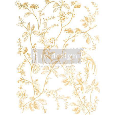 REDESIGN DECOR TRANSFERS® A Bird Song. Gold Foil by KACHA 665593. Los mejores productos  en L'aura Bella tu tienda online