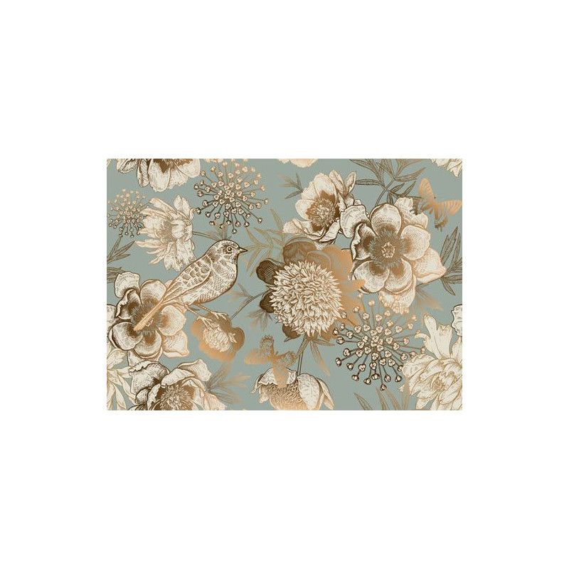 Foil Bird. Papel Decoupage Mint by Michelle. A1. Los mejores productos en L'aura Bella, tu tienda online