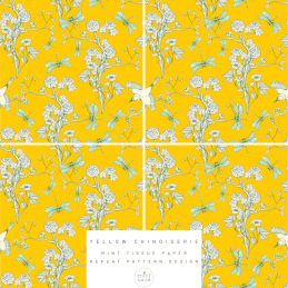 Yellow Chinoiserie. Papel TISSUE Decoupage Mint by Michelle. Los mejores productos en L'aura Bella, tu tienda online