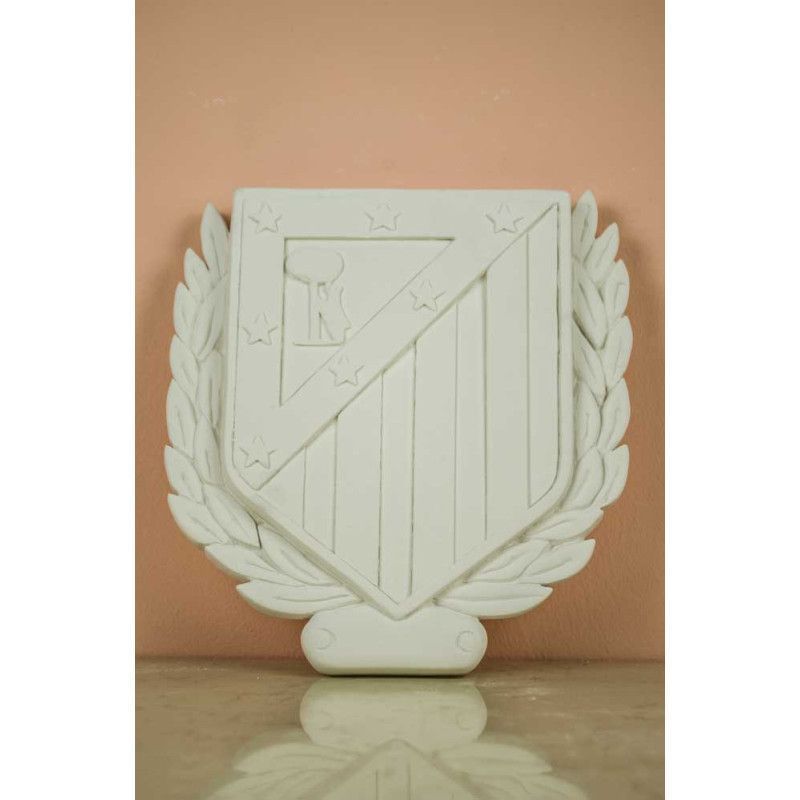 Escudo del Atlético de Madrid. Figura de escayola para pintar. Los mejores productos en L'aura Bella tu tienda online