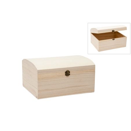 Caja de madera con cerradura. Forma de baúl. 87917. Los mejores productos en L'aura Bella, tu tienda online.