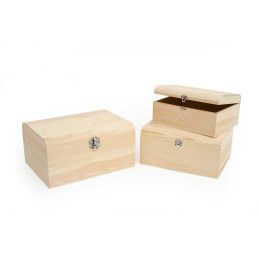 Baúl mediano de madera con cierre. 64050. Los mejores productos en L'aura Bella, tu tienda online.