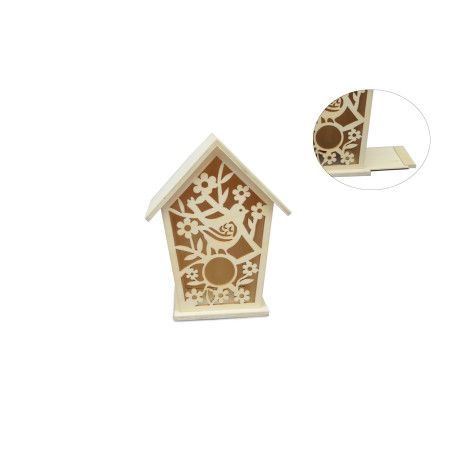 Pajarera de madera calada. Casita pájaros. Los mejores productos en L'aura Bella, tu tienda online