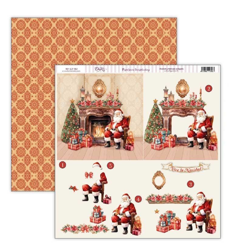 Papel Scrapbooking Navidad, Papá Noel 3D. SCP-582 Dayka. Los mejores productos en L'aurabella, tu tienda online