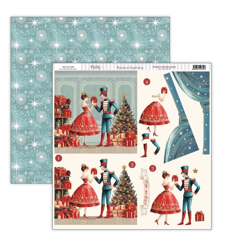 Papel Scrapbooking Navidad, Soldadito y bailarina 3D. SCP-584 Dayka. Los mejores productos en L'aurabella, tu tienda online