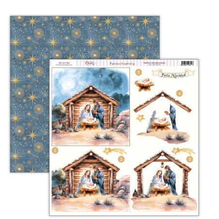 Papel Scrapbooking Navidad, Nacimiento, Belén 3D. SCP-585 Dayka. Los mejores productos en L'aurabella, tu tienda online