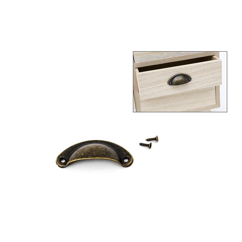 Tirador oro viejo pequeño.  5x2.1 cm. Los mejores productos en L'aura Bella, tu tienda online