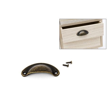 Tirador oro viejo pequeño.  5x2.1 cm. Los mejores productos en L'aura Bella, tu tienda online