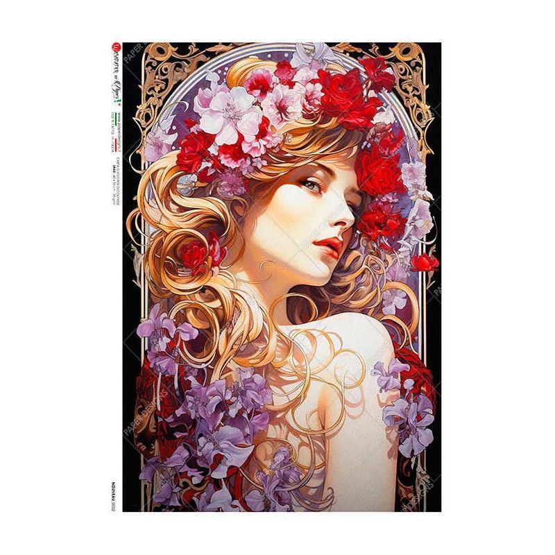 Chica Rubia Art Nouveau, Mucha. Papel de arroz A1. Paper Designs. Los mejores productos en L'aura Bella, tu tienda online
