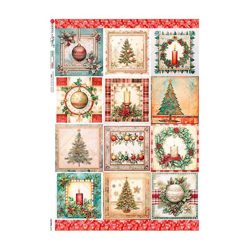 Navidad, 12 imágenes. Papel de arroz A3, 45x32 cm. Los mejores productos en L'aura Bella, tu tienda online