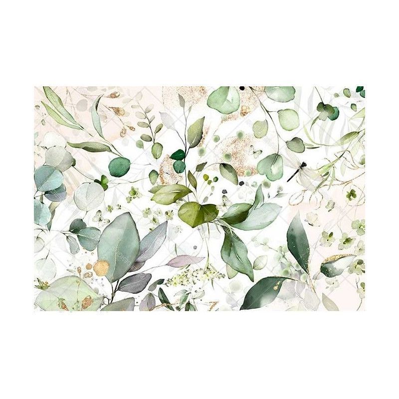 Ramas verdes, mariposas, y libélulas. Papel de arroz A2. Los mejores productos en L'aura Bella, tu tienda online