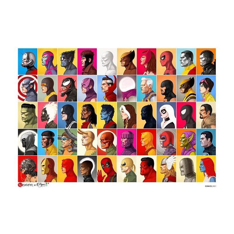Personajes de Comics Marvel. Papel de arroz A3, 45x32 cm. Los mejores productos en L'aura Bella, tu tienda online