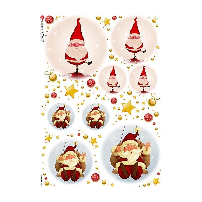 Papá Noel, dos diseños. Papel de arroz A4, 22x32 cm. Los mejores productos en L'aura Bella, tu tienda online