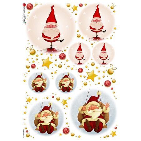 Papá Noel, dos diseños. Papel de arroz A4, 22x32 cm. Los mejores productos en L'aura Bella, tu tienda online