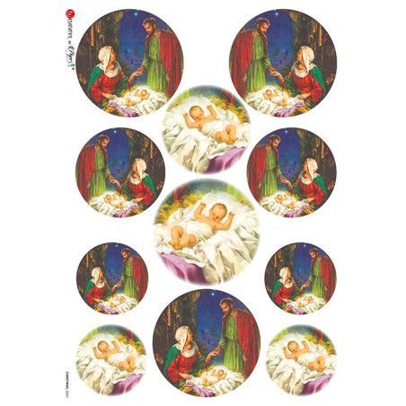 Imágenes Sagrada Familia, Navidad. Papel de arroz A5, 22,5x16 cm. Los mejores productos en L'aura Bella, tu tienda online