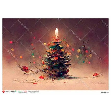 Árbol de Navidad. Papel de arroz A5, 22,5x16 cm. Los mejores productos en L'aura Bella, tu tienda online