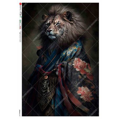 León con Kimono. Papel de arroz A5, 22,5x16 cm. Los mejores productos en L'aura Bella, tu tienda online