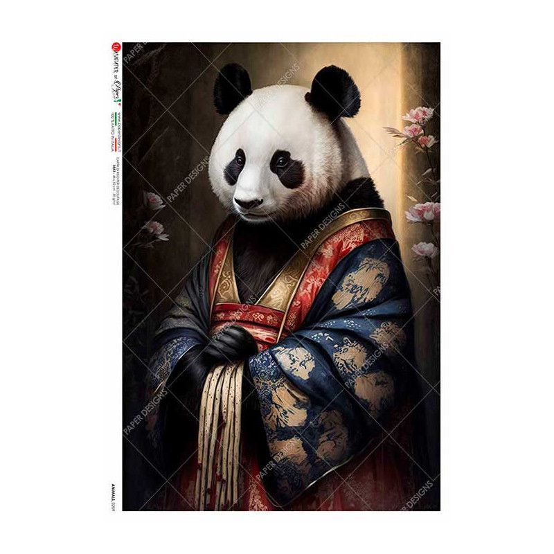 Oso Panda con Kimono. Papel de arroz A5, 22,5x16 cm. Los mejores productos en L'aura Bella, tu tienda online