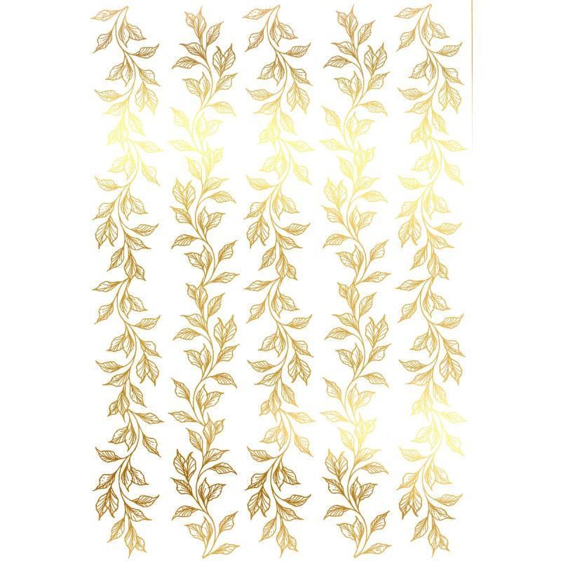 Ramaje, 5 cenefas hojas. Lámina Folex Oro. FSE044O. Los mejores productos en L'aura Bella, tu tienda online