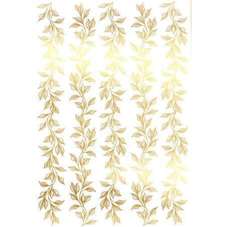 Ramaje, 5 cenefas hojas. Lámina Folex Oro. FSE044O. Los mejores productos en L'aura Bella, tu tienda online