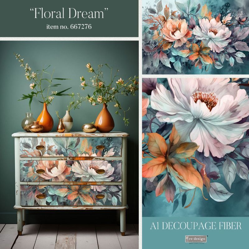 Floral Dream. A1 Decoupage Fiber Paper Redesign 667276. Los mejores productos en L'aura Bella tu tienda online