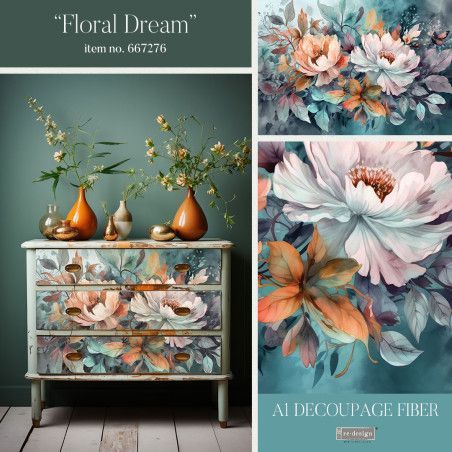 Floral Dream. A1 Decoupage Fiber Paper Redesign 667276. Los mejores productos en L'aura Bella tu tienda online