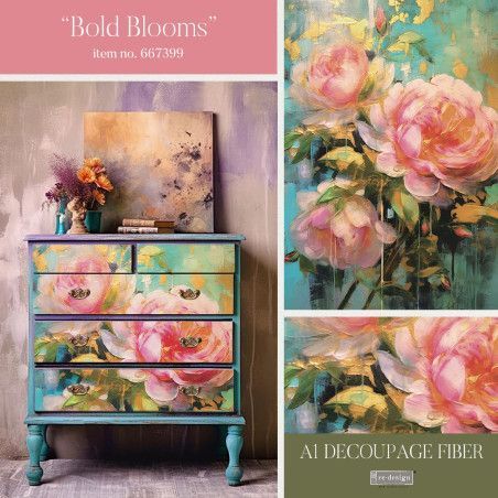 Bold Blooms. A1 Decoupage Fiber Paper Redesign 667399. Los mejores productos en L'aura Bella tu tienda online
