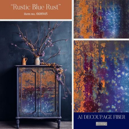 Rustic Blue Rust. A1 Decoupage Fiber Paper Redesign 668945. Los mejores productos en L'aura Bella tu tienda online