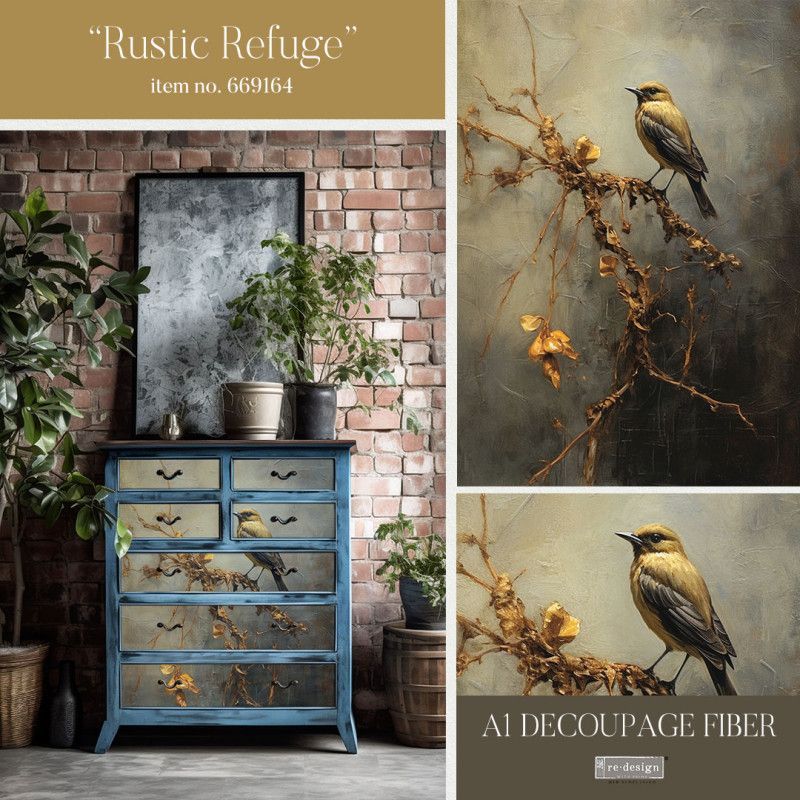 Rustic Refuge. A1 Decoupage Fiber Paper Redesign 669164. Los mejores productos en L'aura Bella tu tienda online