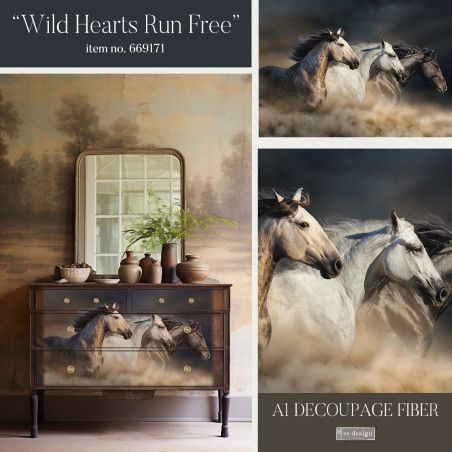 Wild Hearts Run Free. A1 Decoupage Fiber Paper Redesign 669171. Los mejores productos en L'aura Bella tu tienda online