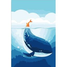 Kit Pintar por números Ballena Azul. SFA059-Y. Los mejores productos en L'aura Bella tu tienda online